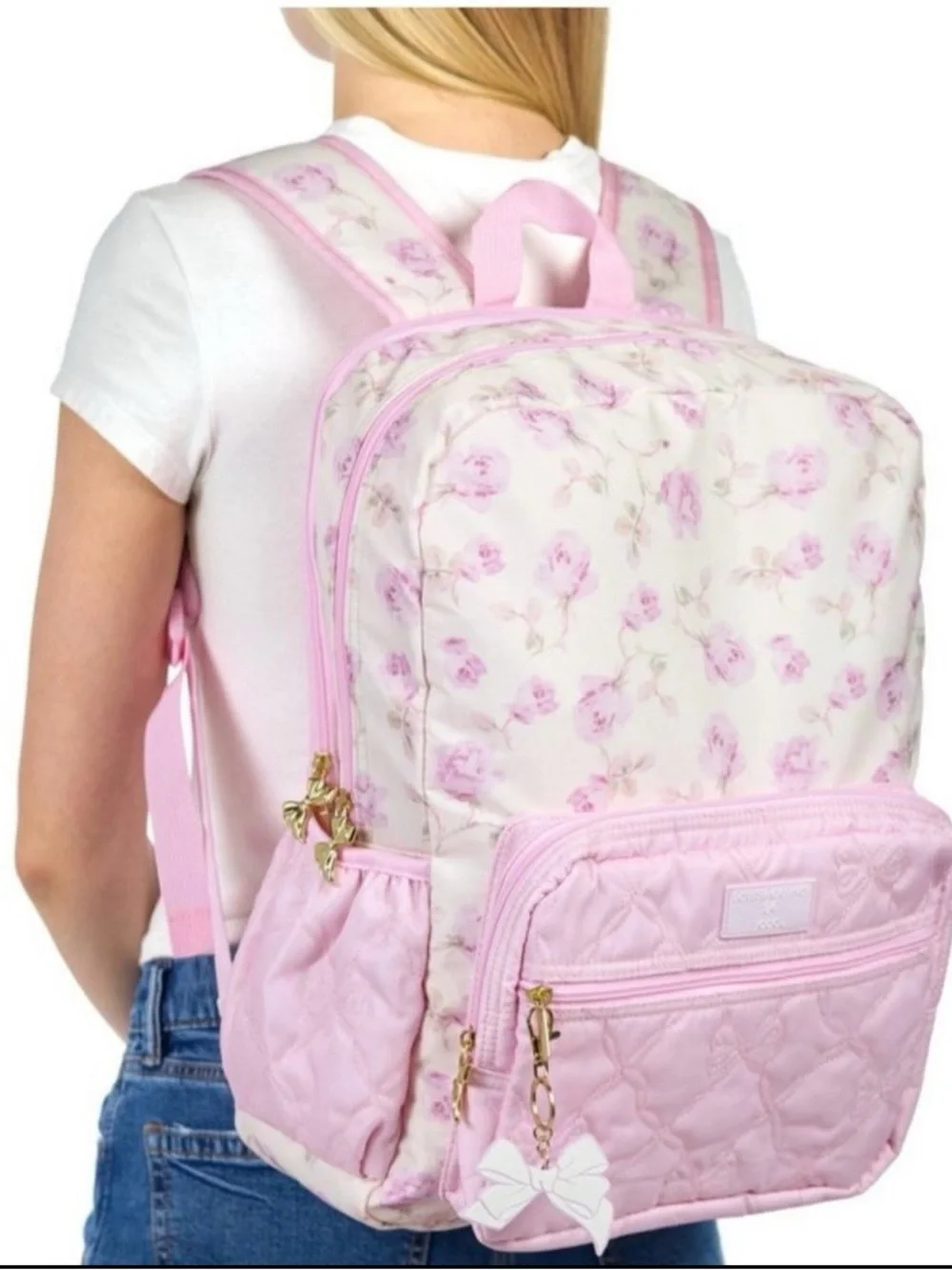 LoveShack Fancy x Target Yoobi Ribbon Rosa Backpack Sterling Dusk